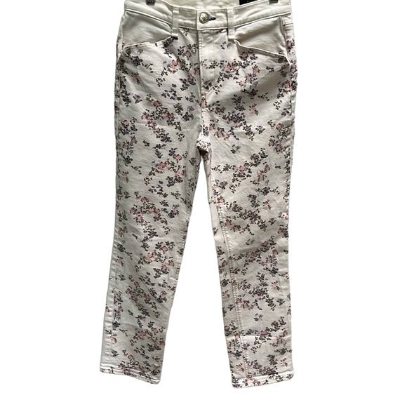 rag & bone Micro Floral Print Cropped Boy Jeans Sz 25 - Picture 2 of 10